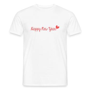 HAPPY NEW YEAR. NEW YEAR'S EVE. NEW YEAR. - Men's T-Shirt - white - Front - AI Model Male 178 dark (178cm)