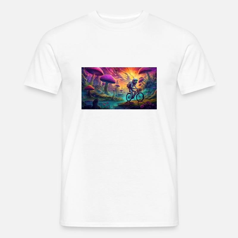 Psychedelic Alien Bicycle Day - Männer T-Shirt - Weiß