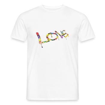 Graffiti-Stil Splash Hip-Hop-Farben Maler Liebe - Männer T-Shirt - Weiß - Vorne - AI Model Male 178 dark (178cm)