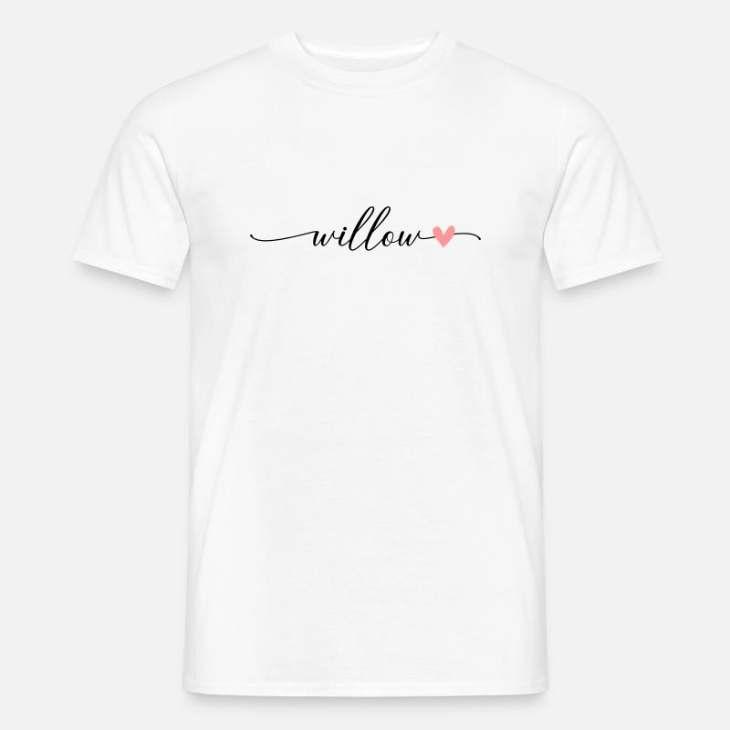 Saule Nom Prénom Calligraphie Script - T-shirt homme - blanc