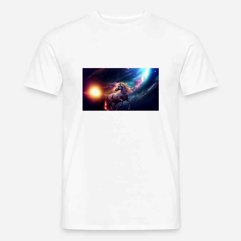 EINHORN AM HIMMEL - Männer T-Shirt - Weiß