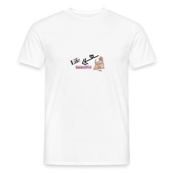 Life und Beautiful - Männer T-Shirt - Weiß - Vorne - AI Model Male 178 dark (178cm)