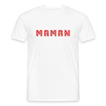 MAMAN. FÊTE DES MÈRES. BONNE FÊTE MAMAN. NOËL - T-shirt homme - blanc - Devant - AI Model Male 178 dark (178cm)