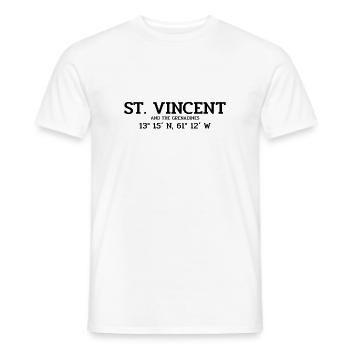 Saint Vincent Coordinates Koordinaten West Indies - Men's T-Shirt - white - Front - AI Model Male 178 dark (178cm)