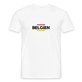 Belgium Stripes Belgien Belgique - T-shirt homme - blanc - Devant - AI Model Male 178 dark (178cm)