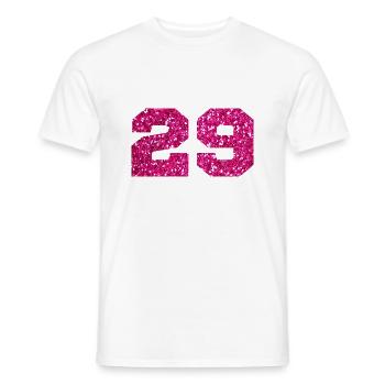 Nummer 29 Pink Glitter - 29. Geburtstag - Männer T-Shirt - Weiß - Vorne - AI Model Male 178 dark (178cm)