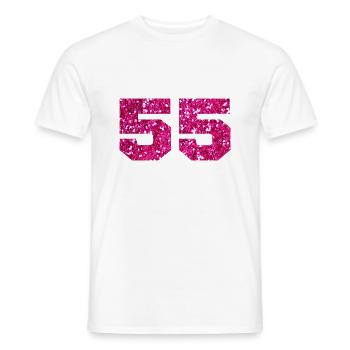 Nummer 55 Pink Glitter - 55-jähriges Jubiläum - Männer T-Shirt - Weiß - Vorne - AI Model Male 178 dark (178cm)