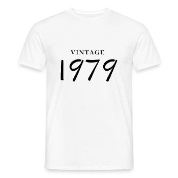 Jahrgang 1979 - Jubiläums-Geschenkidee - Männer T-Shirt - Weiß - Vorne - AI Model Male 178 dark (178cm)
