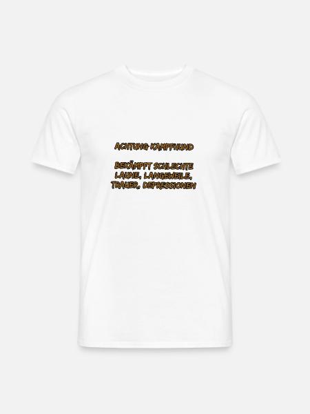 Achtung Kampfhund - Männer T-Shirt - Weiß