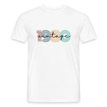 1980 vintage rétro - T-shirt homme - blanc - Devant - AI Model Male 178 dark (178cm)