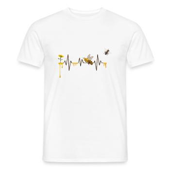 Heartbeat Bees - Geschenkidee - Männer T-Shirt - Weiß - Vorne - AI Model Male 178 dark (178cm)