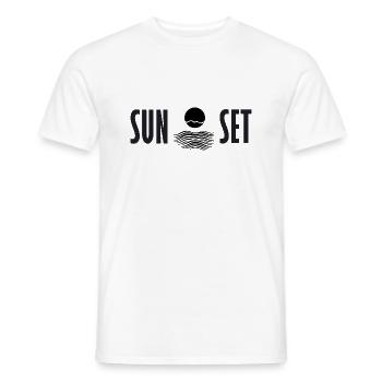 SUNSET | Sonnenuntergang Schrift und Logo Design - Männer T-Shirt - Weiß - Vorne - AI Model Male 178 dark (178cm)