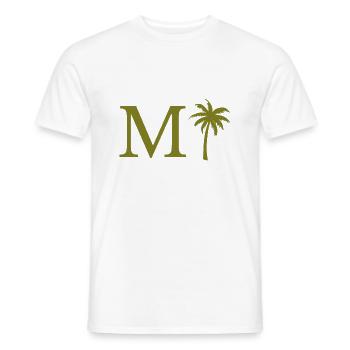Lettre m vert Palm - T-shirt homme - blanc - Devant - AI Model Male 178 dark (178cm)