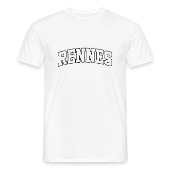 Rennes logo: Collegiate design in Breton style - Men's T-Shirt - white - Front - AI Model Male 178 dark (178cm)