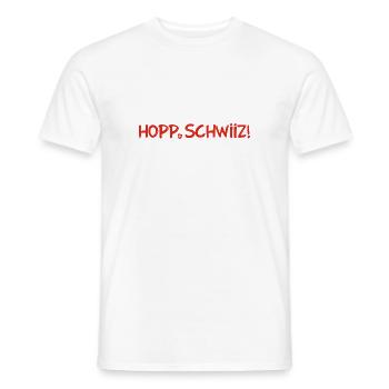 Hopp Schwiiz - Switzerland - Schweiz - Suisse - Men's T-Shirt - white - Front - AI Model Male 178 dark (178cm)