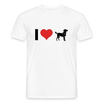 J’aime les chiens - Cute Pet Design - T-shirt homme - blanc - Devant - AI Model Male 178 dark (178cm)