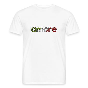amore - Italia - Italy - Love Italian Love - Men's T-Shirt - white - Front - AI Model Male 178 dark (178cm)