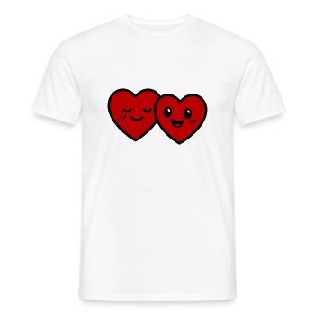 Herzen Paar Liebe - Männer T-Shirt - Weiß - Vorne - AI Model Male 178 dark (178cm)