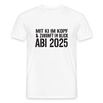 Abi KI 2025 - Men's T-Shirt - white - Front - AI Model Male 178 dark (178cm)