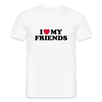 I love my friends - Männer T-Shirt - Weiß - Vorne - AI Model Male 178 dark (178cm)