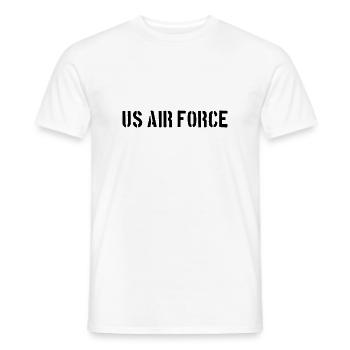 US Air Force - Aircraft Pilot Flugzeug - Luftwaffe - Men's T-Shirt - white - Front - AI Model Male 178 dark (178cm)