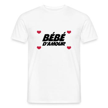 Bébé d'Amour - T-shirt homme - blanc - Devant - AI Model Male 178 dark (178cm)