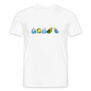 budgies - Men's T-Shirt - white - Front - AI Model Male 178 dark (178cm)