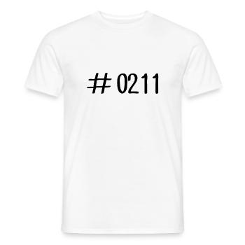 # 0211 Düsseldorf area code - Telephone - 0211 - Rhine - Men's T-Shirt - white - Front - AI Model Male 178 dark (178cm)