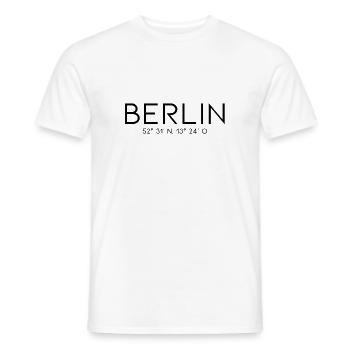 Berlin Koordinaten - Deutschland Brandenburger Tor - Männer T-Shirt - Weiß - Vorne - AI Model Male 178 dark (178cm)