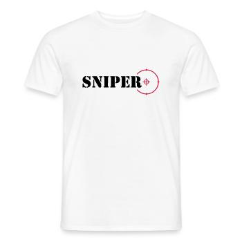 Sniper - Men's T-Shirt - white - Front - AI Model Male 178 dark (178cm)