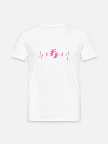 baby babyfüße Herzschlag schwanger Schwangerschaft - Männer T-Shirt - Weiß