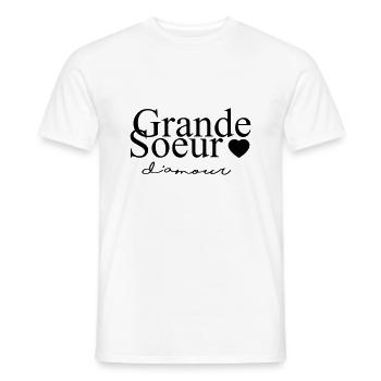 Grande soeur d'amour - T-shirt homme - blanc - Devant - AI Model Male 178 dark (178cm)