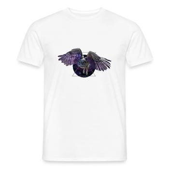 Weltraumeule - Männer T-Shirt - Weiß - Vorne - AI Model Male 178 dark (178cm)