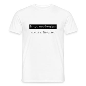 cool carpenter hoodies and sweatshirts forest work - Men's T-Shirt - white - Front - AI Model Male 178 dark (178cm)