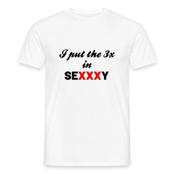 J’ai mis le 3 X dans Sexxxy - T-shirt homme - blanc - Devant - AI Model Male 178 dark (178cm)