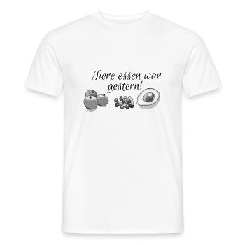 Tiere essen war gestern - Männer T-Shirt - Weiß - Vorne - AI Model Male 178 dark (178cm)