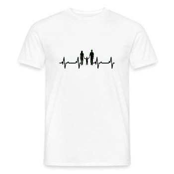 Familie Eltern Herzschlag Ekg - Männer T-Shirt - Weiß - Vorne - AI Model Male 178 dark (178cm)