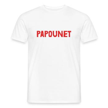 PAPOUNET. PAPA. FÊTE DES PÈRES. BONNE FÊTE PAPA - T-shirt homme - blanc - Devant - AI Model Male 178 dark (178cm)
