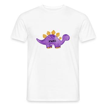 Geburtstagsaufdruck, Dino, lila - Männer T-Shirt - Weiß - Vorne - AI Model Male 178 dark (178cm)