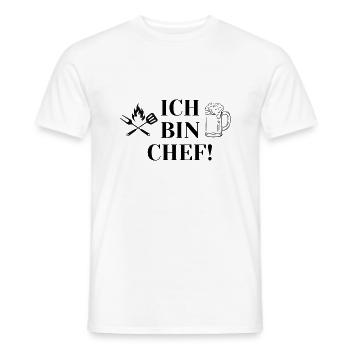 ICH BIN CHEF! typisch Papa | Vater - Männer T-Shirt - Weiß - Vorne - AI Model Male 178 dark (178cm)