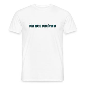 MASTER. THANK YOU. THANK YOU, MASTER. MASTER. MASTER GIFT - Men's T-Shirt - white - Front - AI Model Male 178 dark (178cm)
