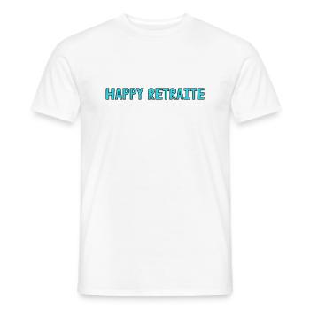 RETRAITE. RETRAITE. RETRAITEE. RETRAITE. BEST - T-shirt homme - blanc - Devant - AI Model Male 178 dark (178cm)