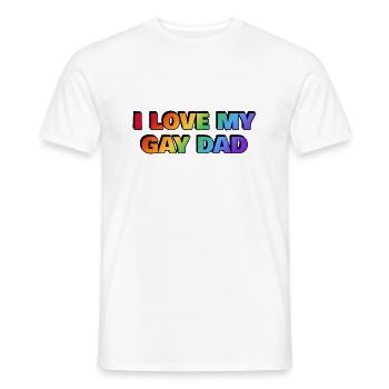 J’aime mon père gay - T-shirt homme - blanc - Devant - AI Model Male 178 dark (178cm)