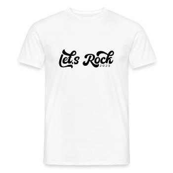2025 Vintage Black Tees, Lets Rock - Men's T-Shirt - white - Front - AI Model Male 178 dark (178cm)