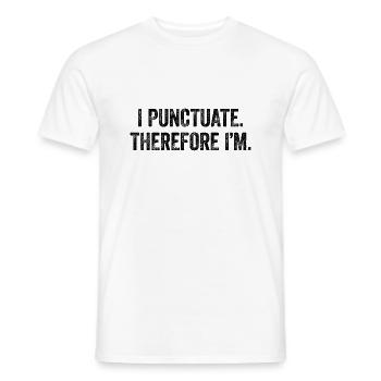 Sarkasmus für Grammatik-Fans - Männer T-Shirt - Weiß - Vorne - AI Model Male 178 dark (178cm)