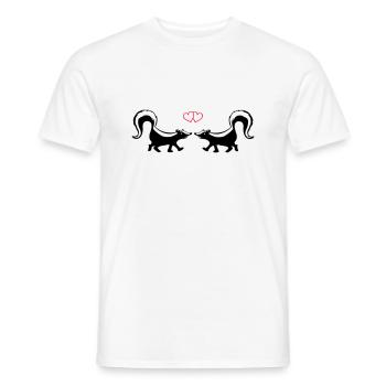 Amour Skunk - T-shirt homme - blanc - Devant - AI Model Male 178 dark (178cm)