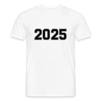 2025 - Men's T-Shirt - white - Front - AI Model Male 178 dark (178cm)