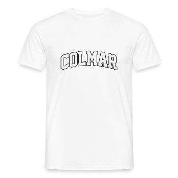 Colmar-Logo: College-Design mit elsässischem Charme - Männer T-Shirt - Weiß - Vorne - AI Model Male 178 dark (178cm)