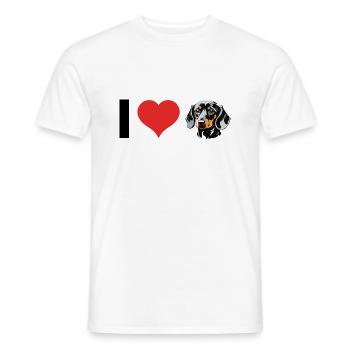 I love Dackel - Pet Dog Design - Männer T-Shirt - Weiß - Vorne - AI Model Male 178 dark (178cm)