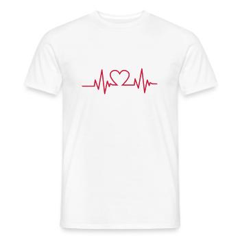 Heartbeat - Men's T-Shirt - white - Front - AI Model Male 178 dark (178cm)